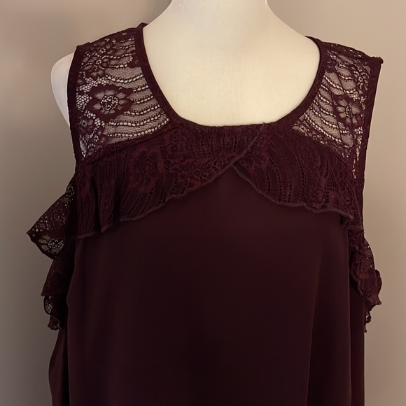Maurices cocktail  dress with a cold shoulder and sheer sleeves - Picture 2 of 10
